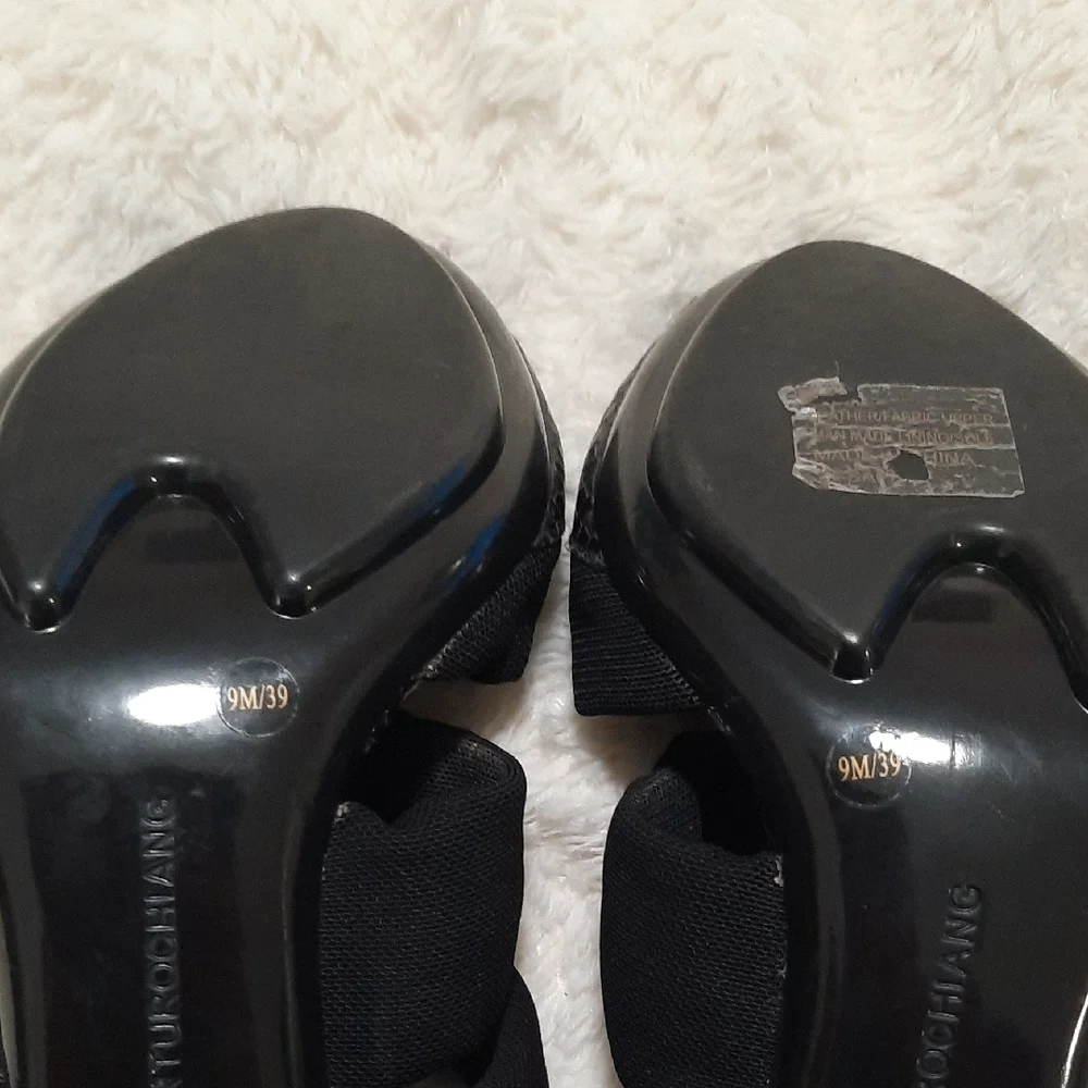 Arturo Chiang Studded Black Heels with Elegant Straps - Picture 10 of 12